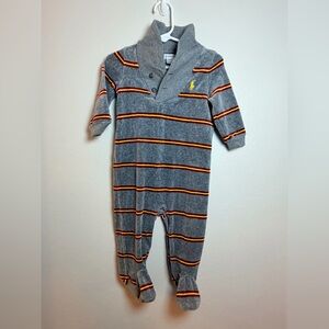 Ralph Lauren Velour Harry Potter Striped Footed Coverall - Size 9 Months